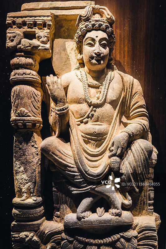 南京大报恩寺遗址博物馆的印度佛国净土石雕图片素材