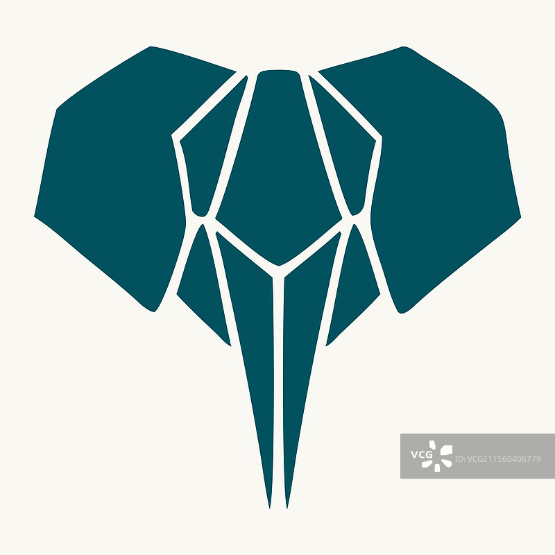 极简风格几何大象标志图片素材