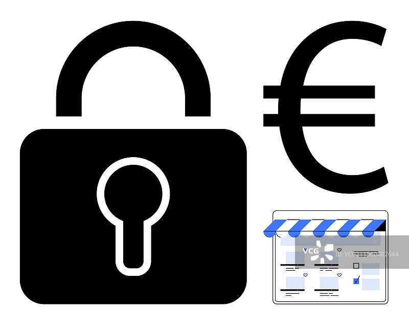 安全电子商务交易由锁表示图片素材