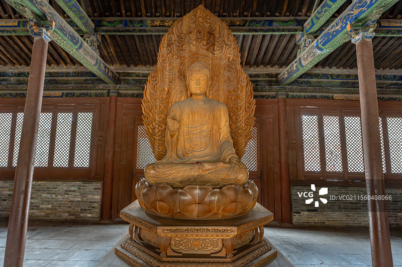 山西大同华严寺上华严寺观音阁观音菩萨雕像图片素材