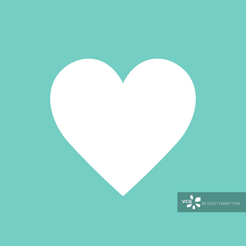 极简主义心跳图案在青绿色画布上图片素材