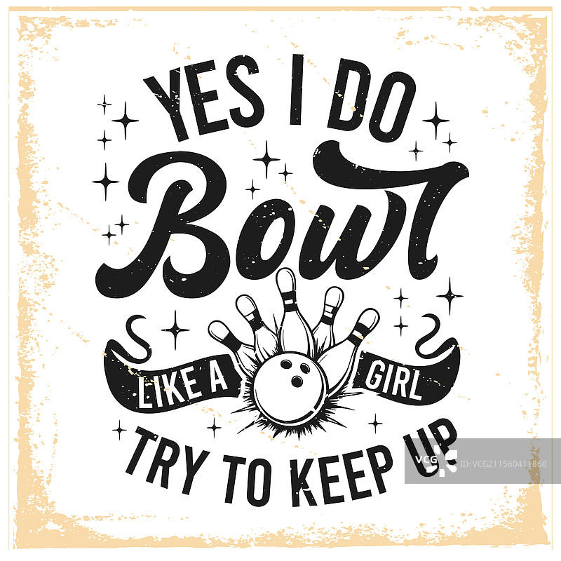 是的，我确实像女孩一样打保龄球，试着跟上。图片素材