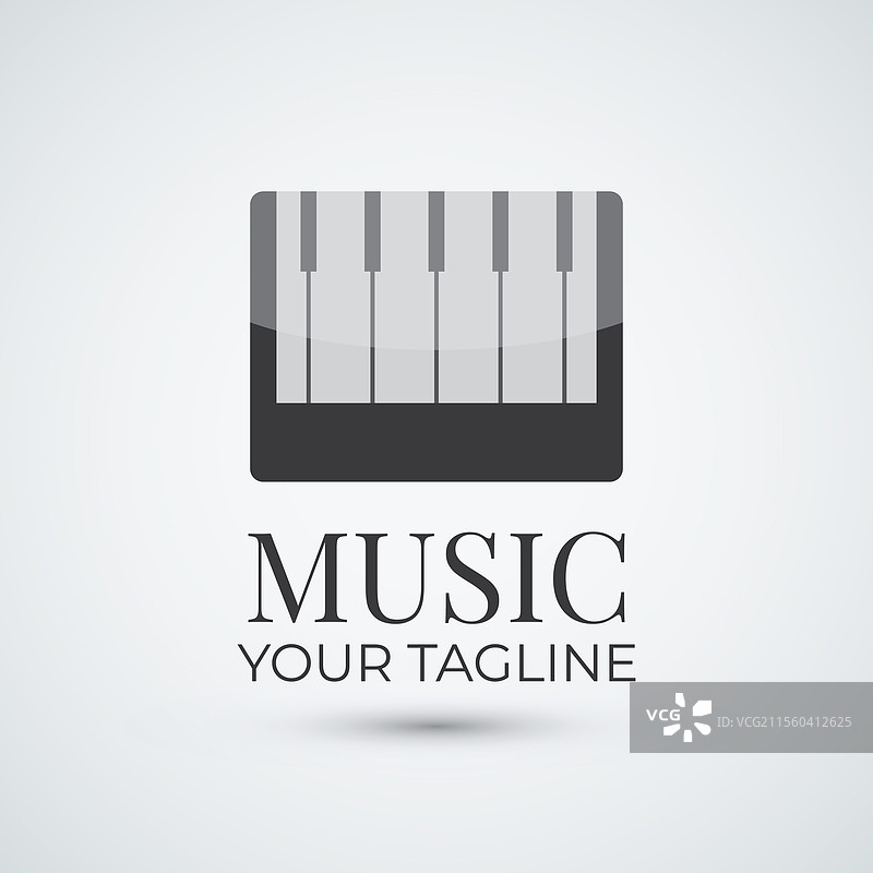 钢琴标志设计模板图标图片素材