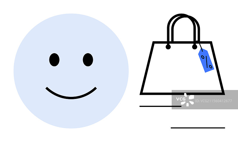 购物快乐的概念，带着微笑的脸庞图片素材