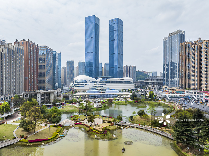 贵阳花果园中央商务区航拍图片素材