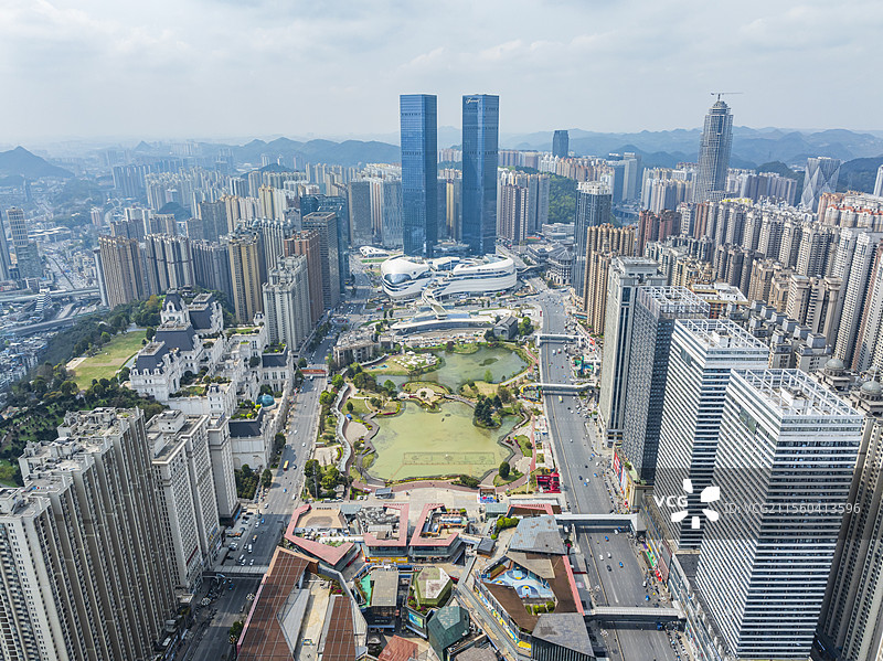 贵阳花果园中央商务区航拍图片素材