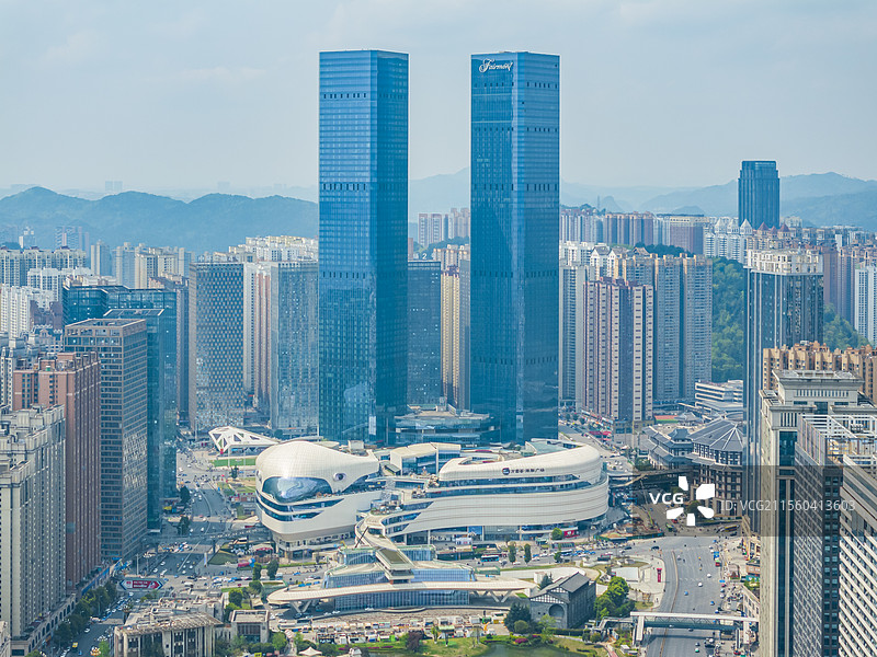 贵阳花果园中央商务区航拍图片素材