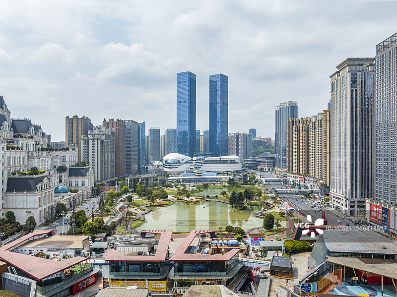 贵阳花果园中央商务区航拍图片素材