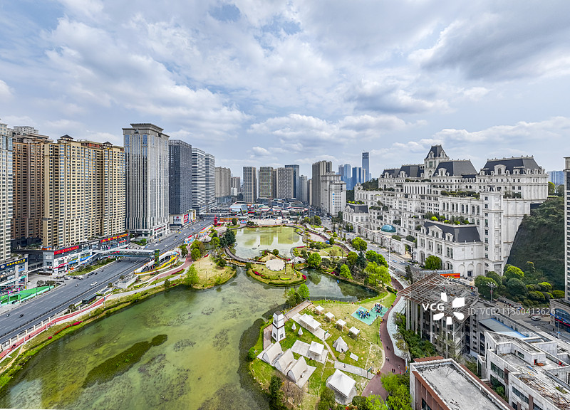 贵阳花果园中央商务区航拍图片素材