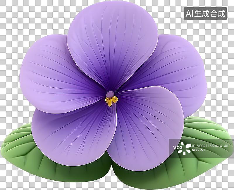 【AI数字艺术】春日3D卡通紫色花朵图片素材