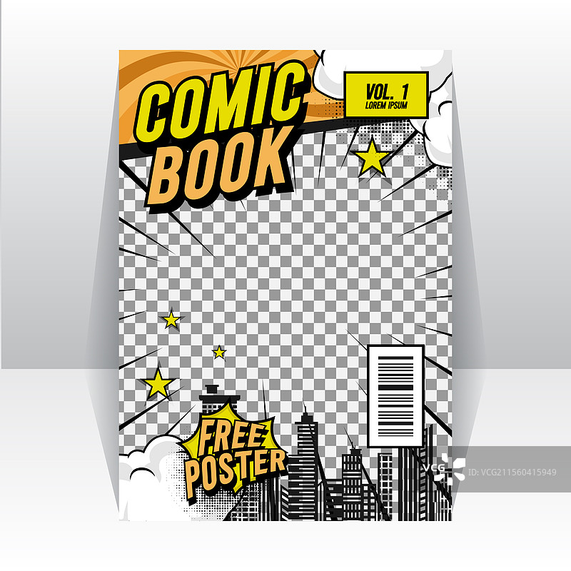 漫画杂志模板封面布局设计图片素材