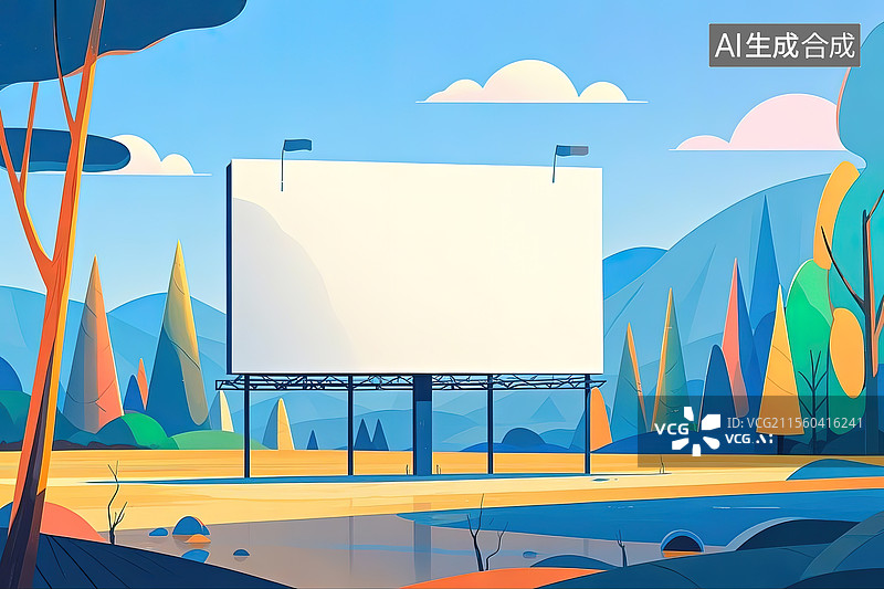 【AI数字艺术】空白的广告牌图片素材