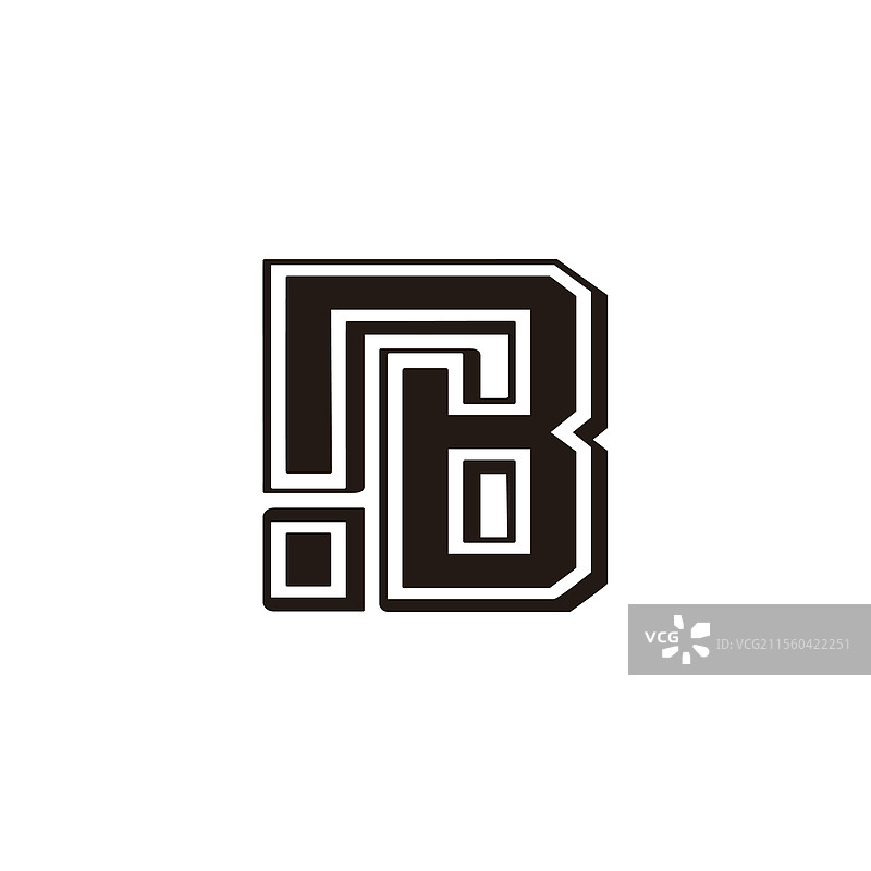 简单的连结字母ib小写轮廓logo图片素材