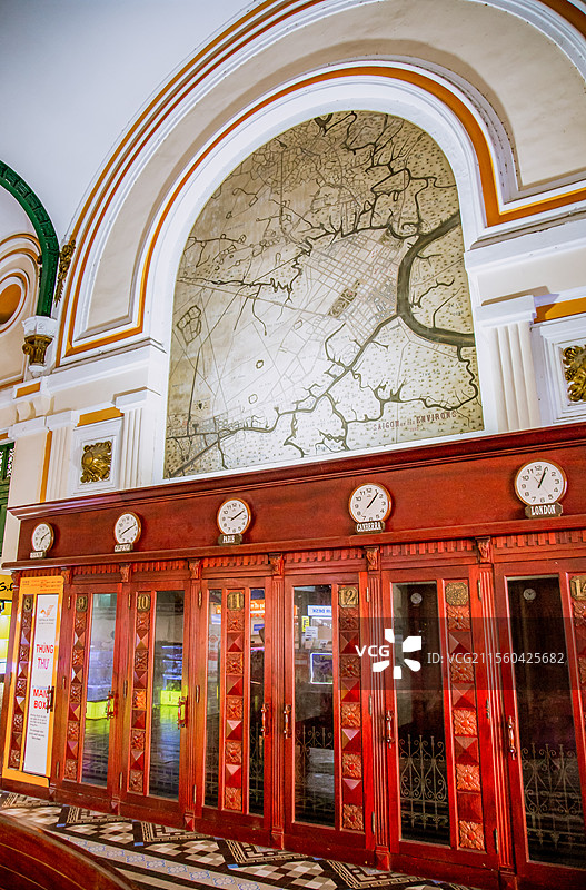 越南胡志明市中央邮局图片素材