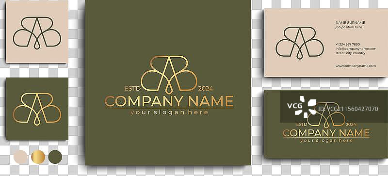 个人化的AB字母标志模板元素图片素材