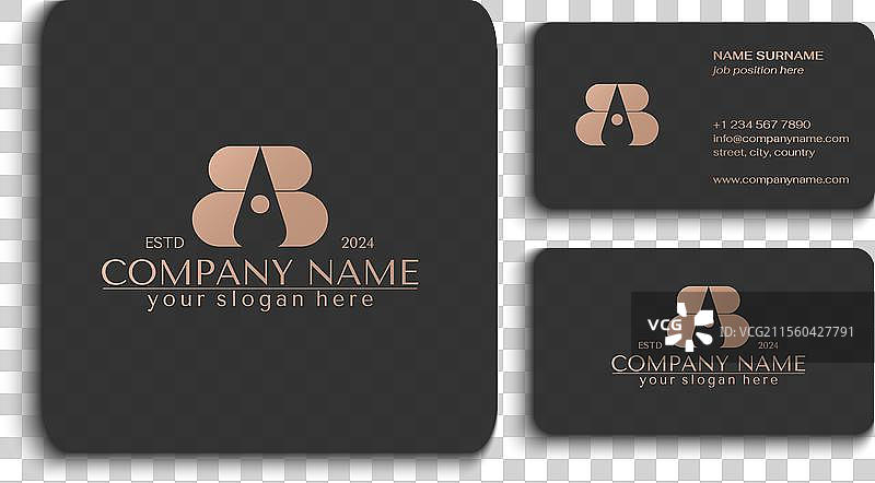 个人化的AB字母标志模板元素图片素材