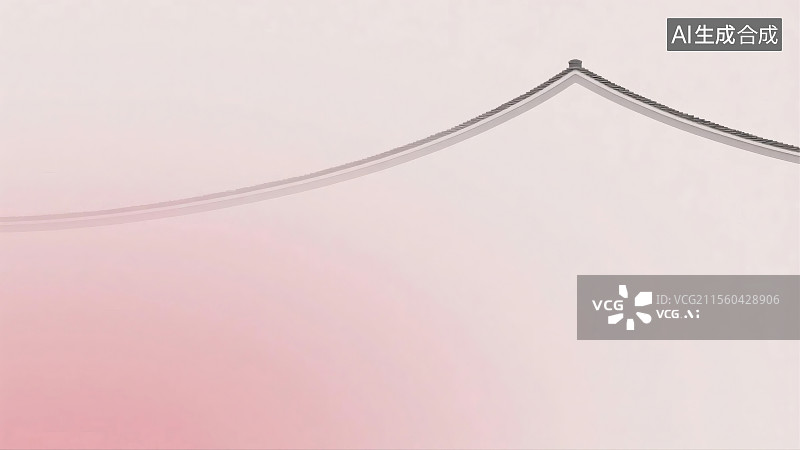 【AI数字艺术】屋檐在雾中若隐若现图片素材