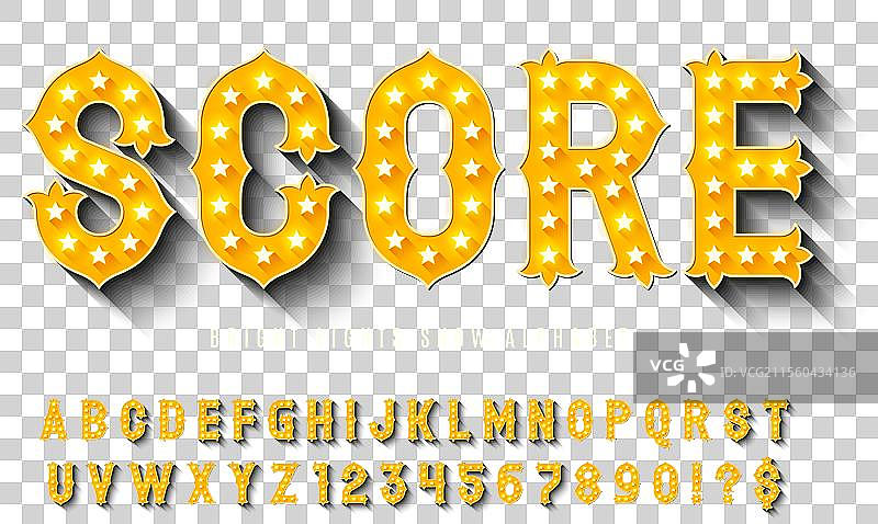 复古马戏团字母设计，歌舞表演，LED灯图片素材