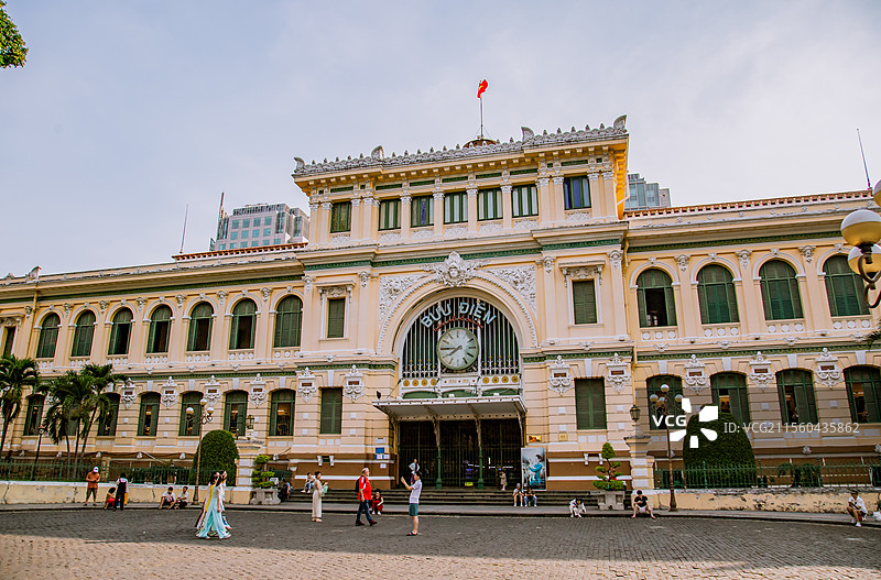 越南胡志明市中央邮局图片素材