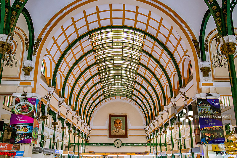 越南胡志明市中央邮局图片素材