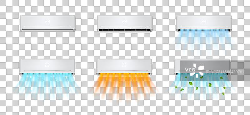 空调的冷风和热浪流动图片素材