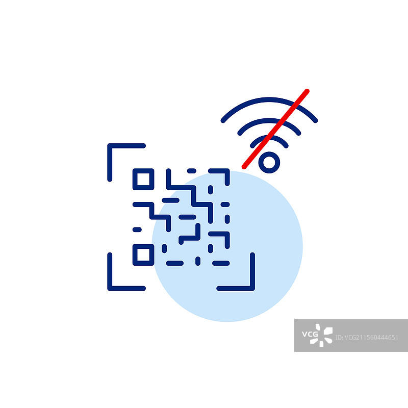 二维码和无Wi-Fi符号的离线支付图片素材