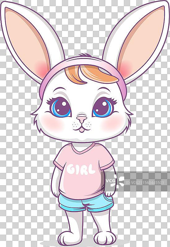 可爱美丽的年轻兔女郎站着图片素材