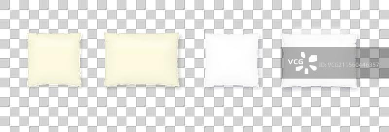白色方形枕头的顶部和正面视图图片素材