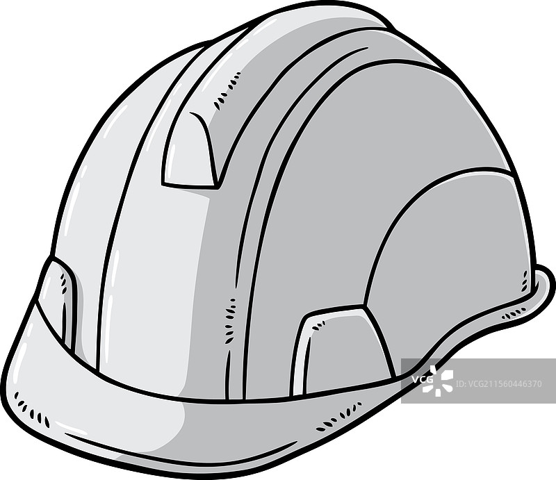 手绘卡通白色工程师安全帽图片素材