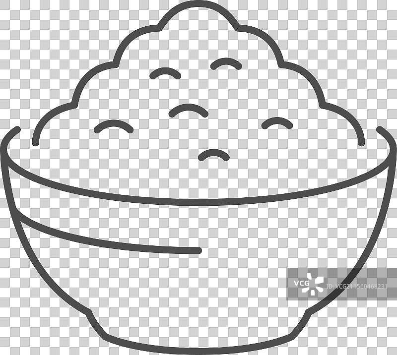 粥碗线条轮廓图标图片素材