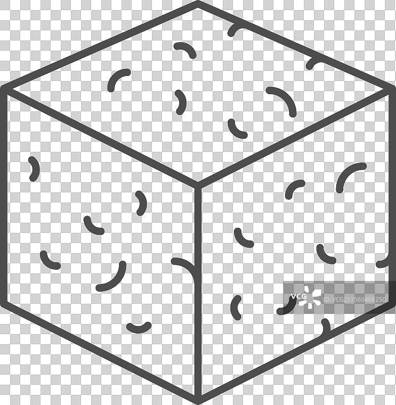 蓝纹奶酪线条轮廓图标图片素材