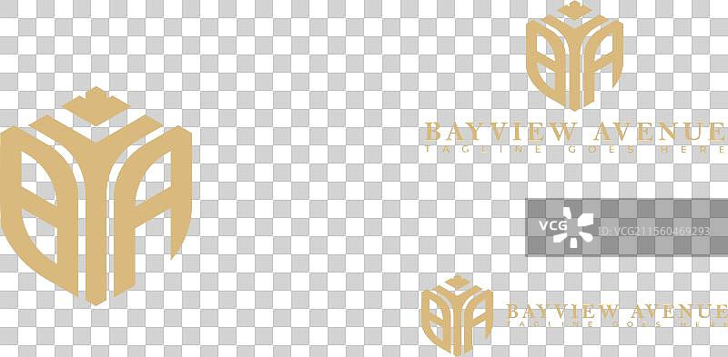 抽象的初始六边形字母ba或ab标志图片素材