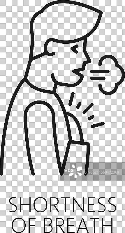 呼吸急促贫血症状线条图标图片素材