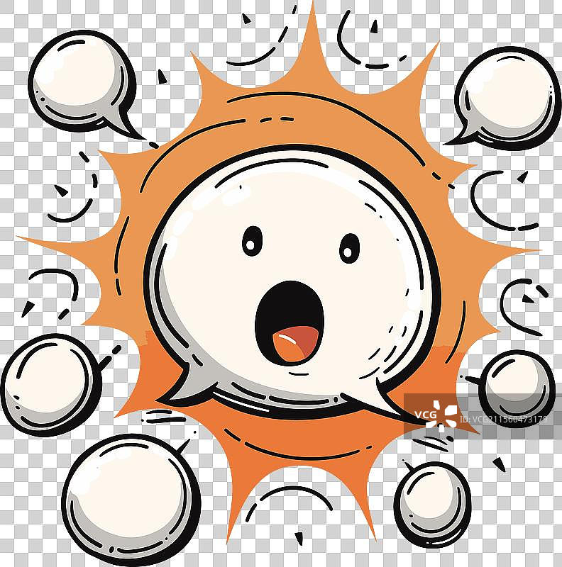 惊讶的卡通面部表情，震惊图片素材