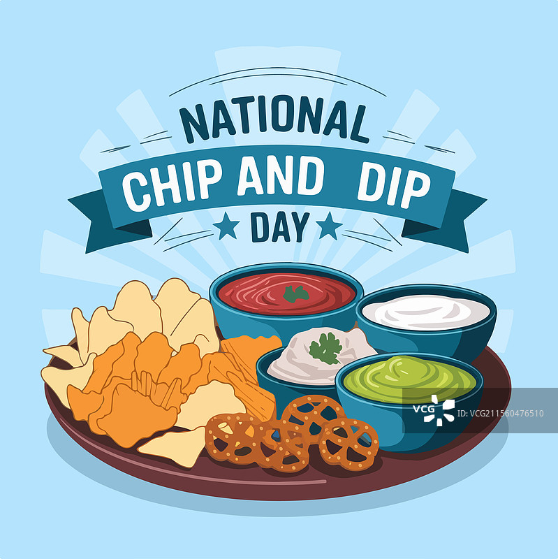 国家薯片和蘸酱日海报设计图片素材
