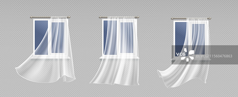 窗帘、窗户与风的组合图片素材