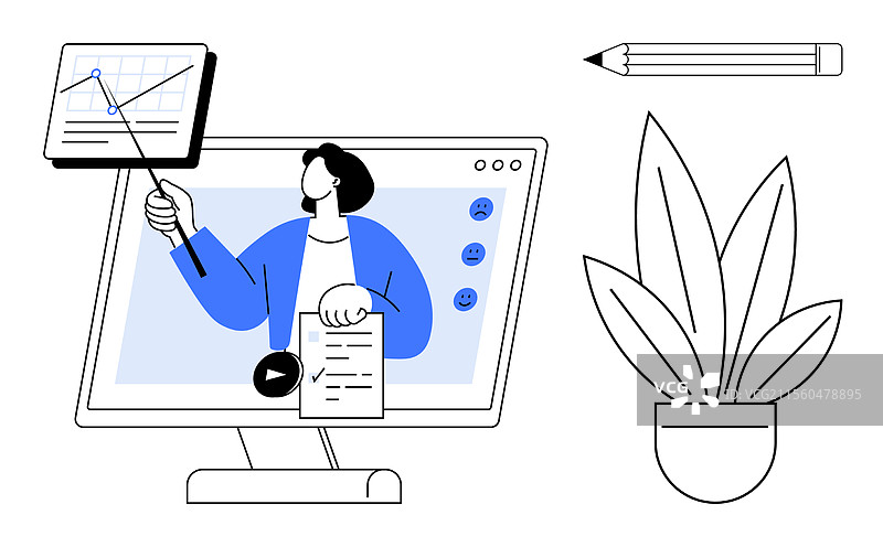 虚拟演示远程学习或在线学习图片素材