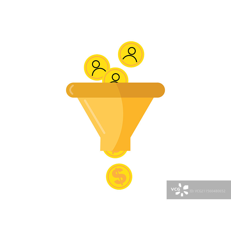 漏斗形桌子图标概念图片素材