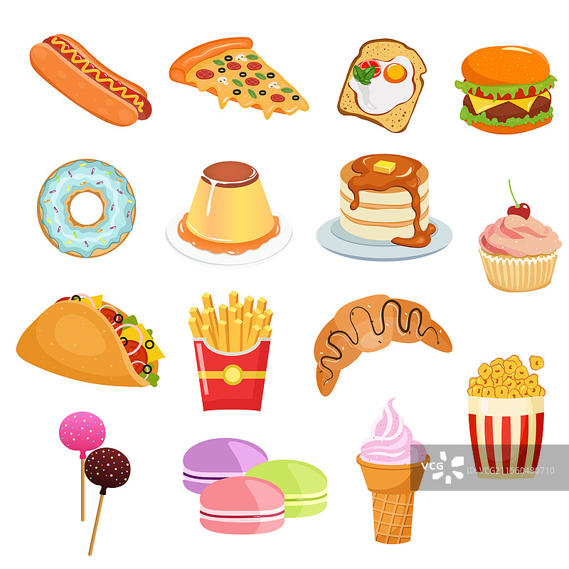 各种色彩缤纷的快餐糕点甜点图片素材