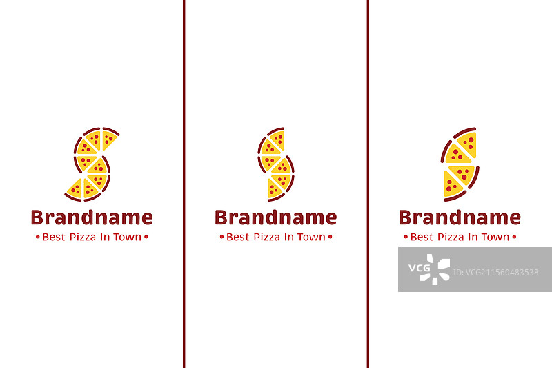 字母S的比萨饼标志，适用于比萨店的食品配送图片素材