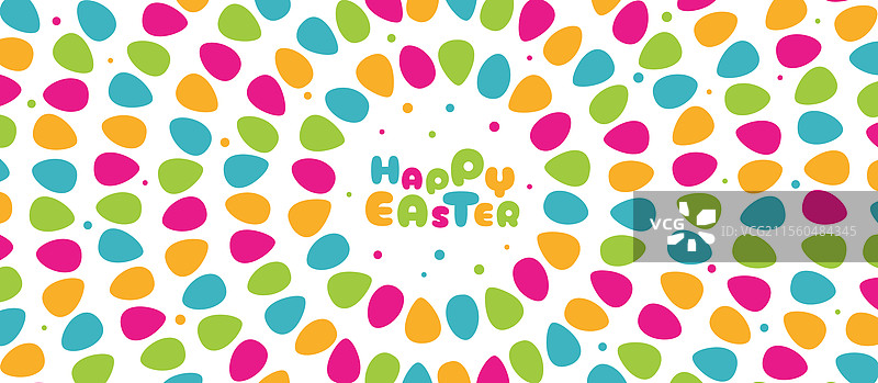 复活节快乐 - 彩色鸡蛋横幅图片素材