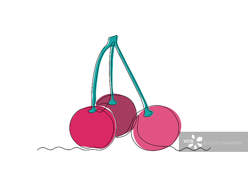 抽象樱桃浆果连续单一形态图片素材