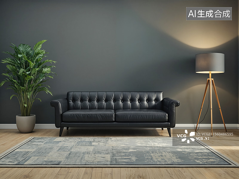 【AI数字艺术】现代家居静谧一角图片素材