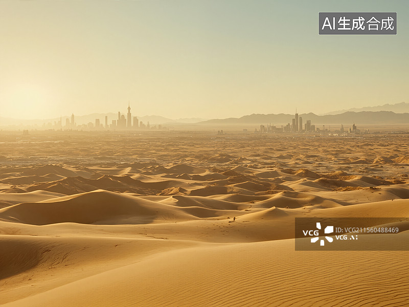 【AI数字艺术】沙漠之城图片素材