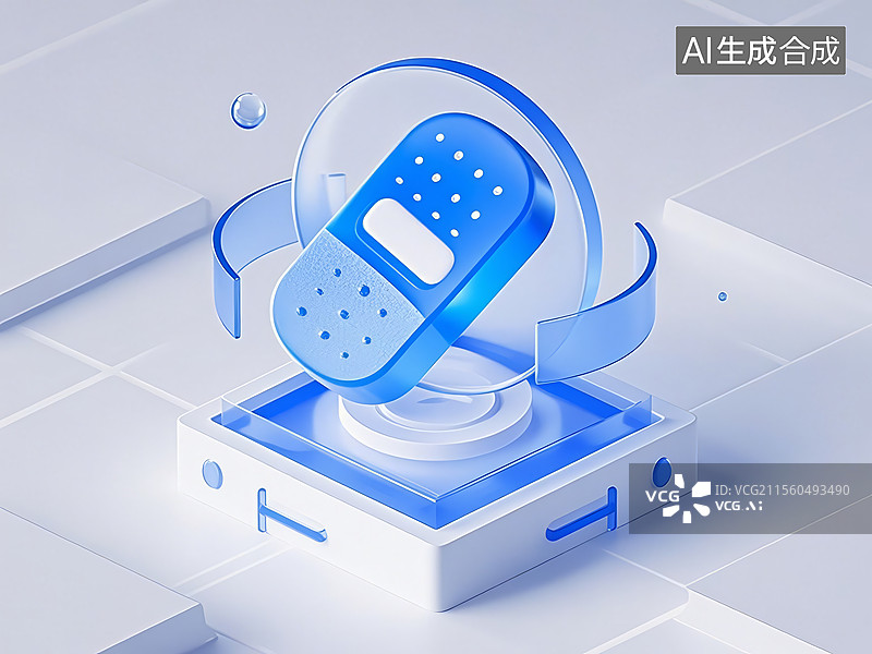 【AI数字艺术】B端图标设计-创口贴医疗概念图片素材