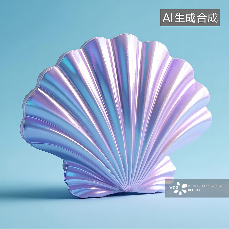 【AI数字艺术】幻彩镭射贝壳图片素材