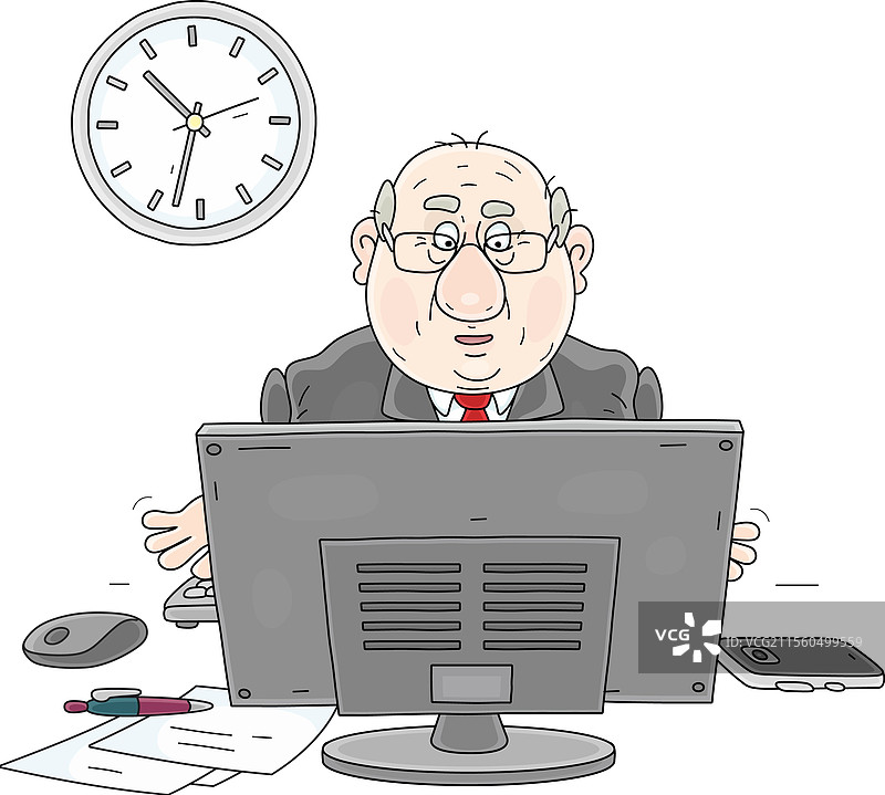 有趣的电脑职员图片素材