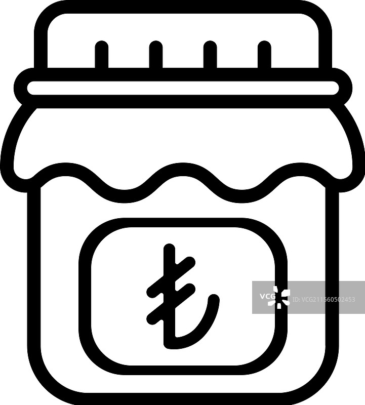 里拉货币在罐子里的轮廓图片素材