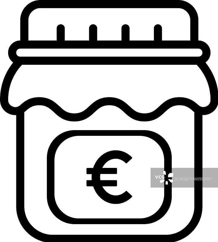 欧元货币在罐子中的轮廓图片素材