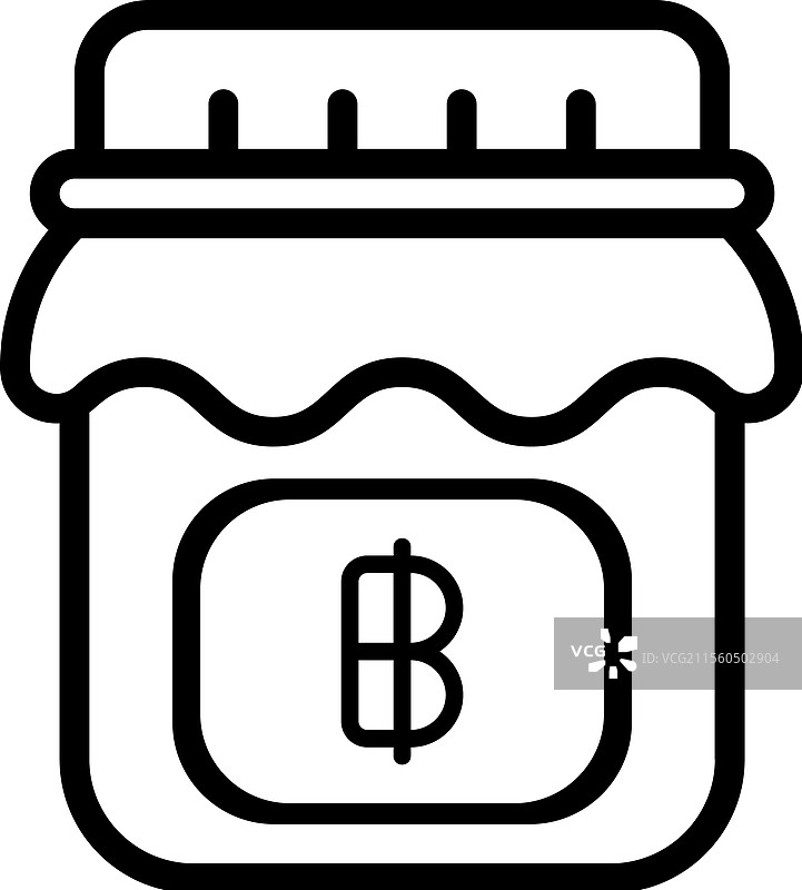 泰铢货币在罐子中的轮廓图图片素材